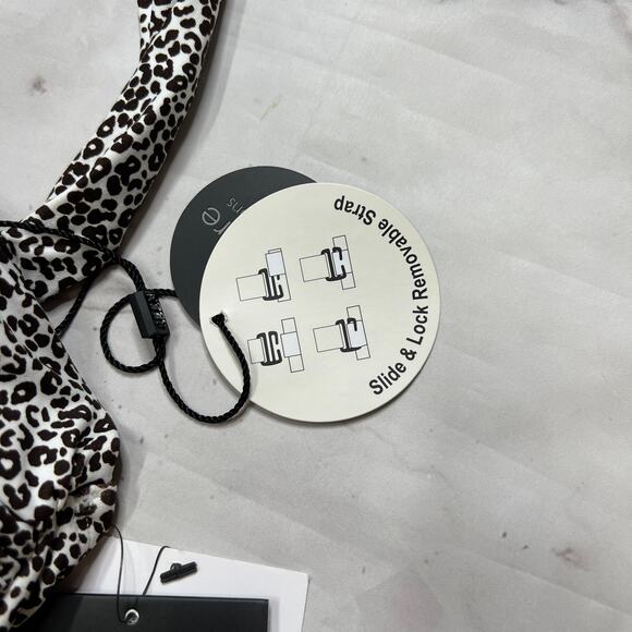 Coco Reef Underwire Bra Bikini Bandeau Top Size 32/34D Brown Animal Convertible - Picture 2 of 6